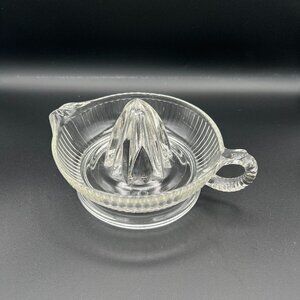 Vintage 1950s Anchor Hocking Clear Glass Manual Juicer/Reamer